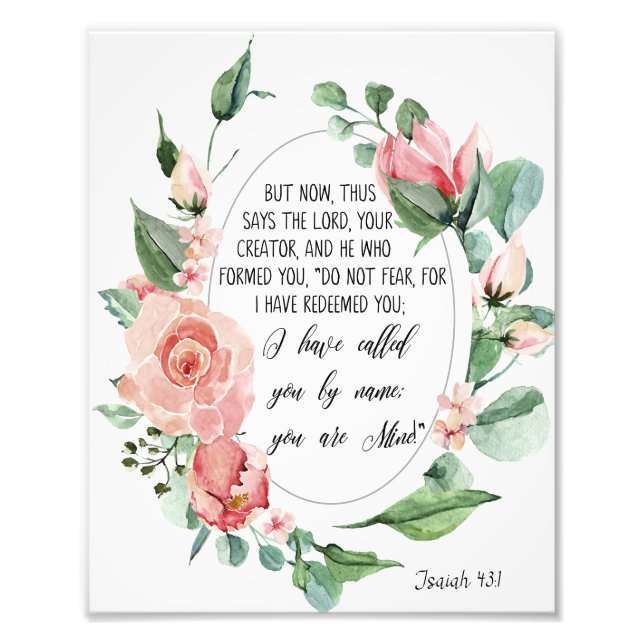 Du bist meine, Bibelverse, Schrift, Isaiah 43 Fotodruck (Vorne)