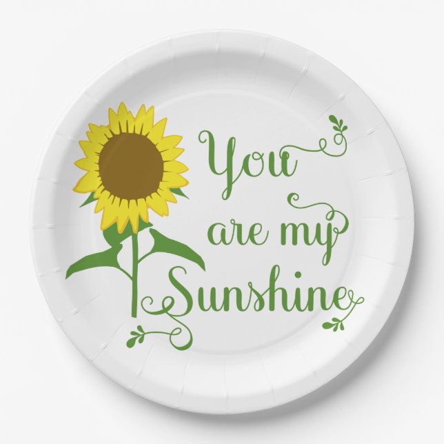 Du bist meine gelbe blühende Sonnenblume Pappteller (Vorderseite)