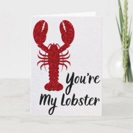 Du bist meine Hummer Glitzer Valentine Card Karte