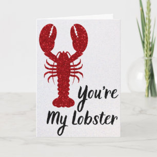 Du bist meine Hummer Glitzer Valentine Card Karte