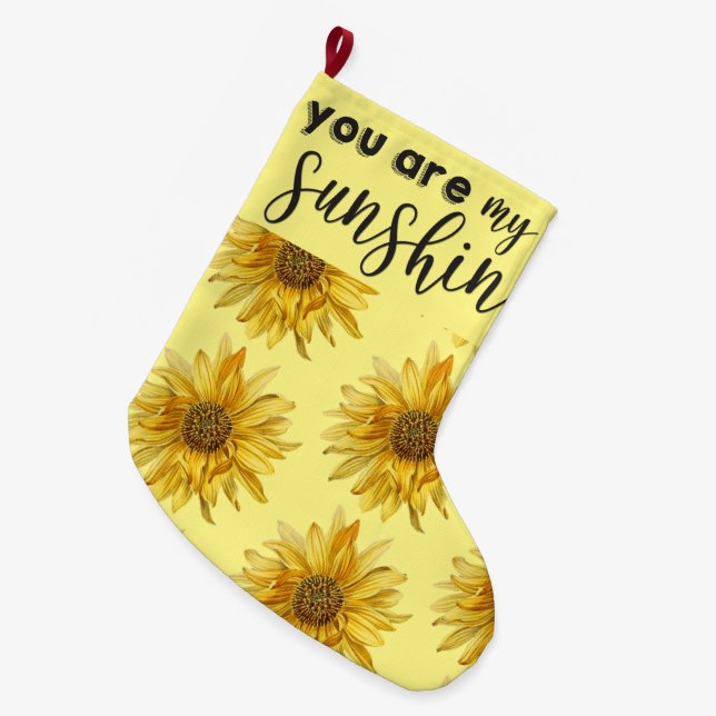 Du bist meine leuchtend gelbe Sonnenblume Großer Weihnachtsstrumpf (Vorderansicht (hängend))
