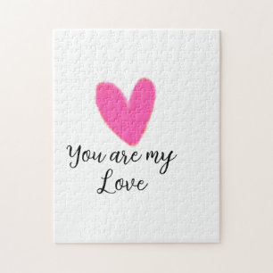 du bist meine Liebe rosa rotes Herz Aquarell Kidre