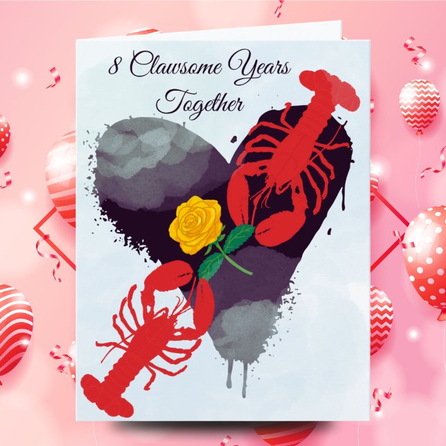 Du bist meine Lobster - Funny 8 Year Anniversary C Karte (Von Creator hochgeladen)