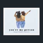 Du bist meine Person | Best Friend Birthday Postkarte<br><div class="desc">Die Erinnerung an den Geburtstag eines Freundes mit einer Karte zeigt Ihnen bereits, dass es Ihnen wichtig ist, aber wenn Sie sie wie eine Familie Liebe haben, oder sie wirklich Ihr bester Freund sind, ist eine benutzerdefinierte Karte ein Muss! Bitte lass mir Bescheid, wenn du irgendwelche Änderungen an der Haarfarbe/dem...</div>