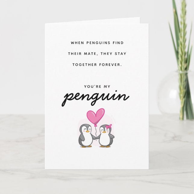 Du bist meine Pinguinpartner für den Valentinstag  Karte (Vorderseite)