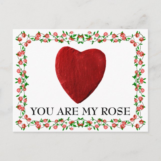 Du bist meine Rose Postkarte (Vorderseite)