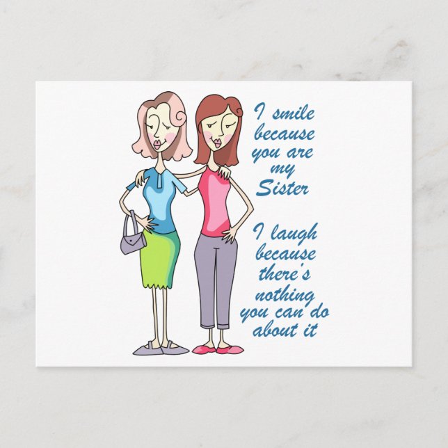 Du bist meine Schwester Postkarte (Vorderseite)