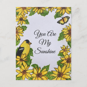 Du bist meine Sonne Fröhliche Dankbare Blumen Postkarte