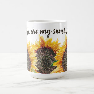 Du bist meine Sonne Gelbe Braune Sonnenblumen Kaffeetasse