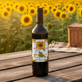 Du bist meine Sonne, ich bin deine Sonnenblume Weinetikett