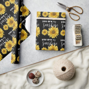 Du bist meine Sonne Schwarze gelbe leuchtende Sonn Geschenkpapier