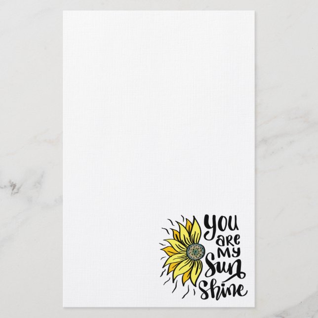 Du bist meine Sonnenblume Briefpapier (Vorderseite)