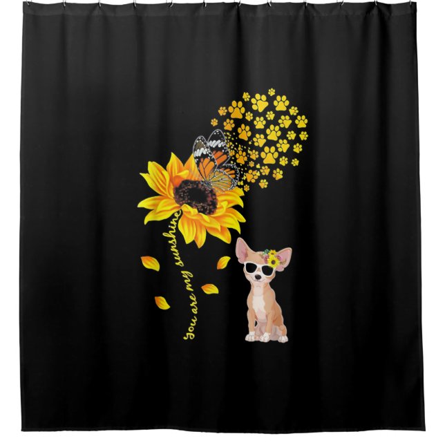 Du bist meine Sonnenblume Chihuahua Männer Frauen Duschvorhang (Vorderseite)
