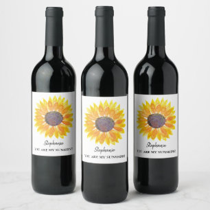 Du bist meine Sonnenblume Personalisiert Weinetikett