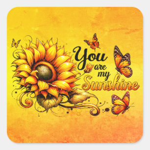 Du bist meine Sonnenblume Sunshine Quadratischer Aufkleber