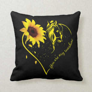 Du bist meine Sonnenblume und mein Pferd Kissen