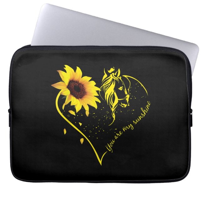 Du bist meine Sonnenblume und mein Pferd Laptopschutzhülle (Vorderseite)