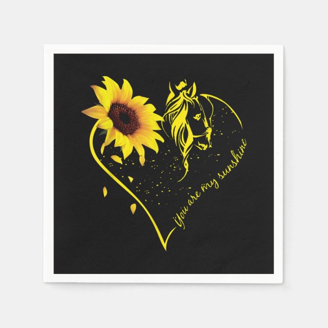 Du bist meine Sonnenblume und mein Pferd Serviette (Vorderseite)