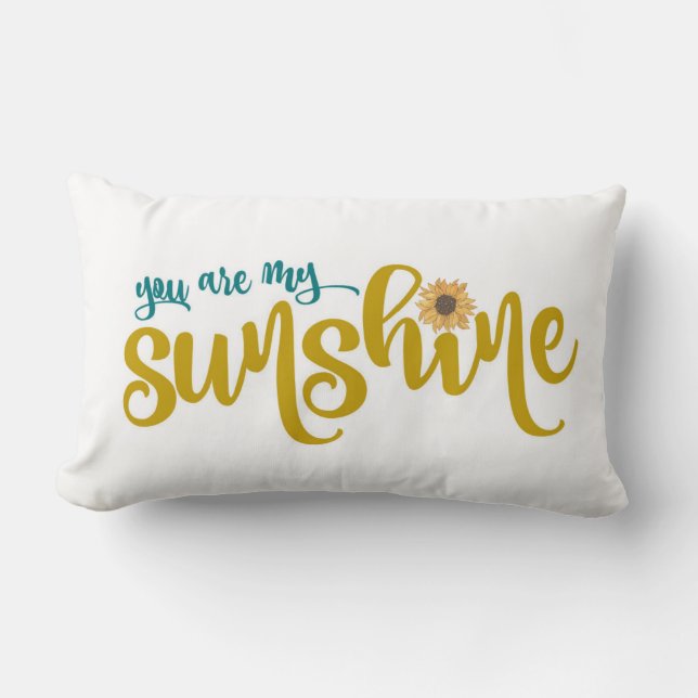 Du bist meine Sonnenblumen-Typografie  Lendenkissen (Vorderseite)