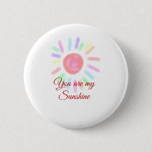 Du bist meine sonnenfarbene, farbige Aquarellpaste Button