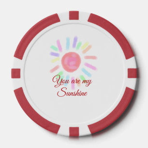 Du bist meine sonnenfarbene, farbige Aquarellpaste Pokerchips