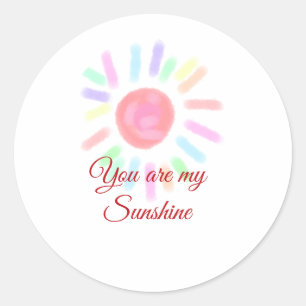 Du bist meine sonnenfarbene, farbige Aquarellpaste Runder Aufkleber