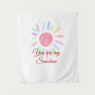Du bist meine sonnenfarbene, farbige Aquarellpaste Wandteppich