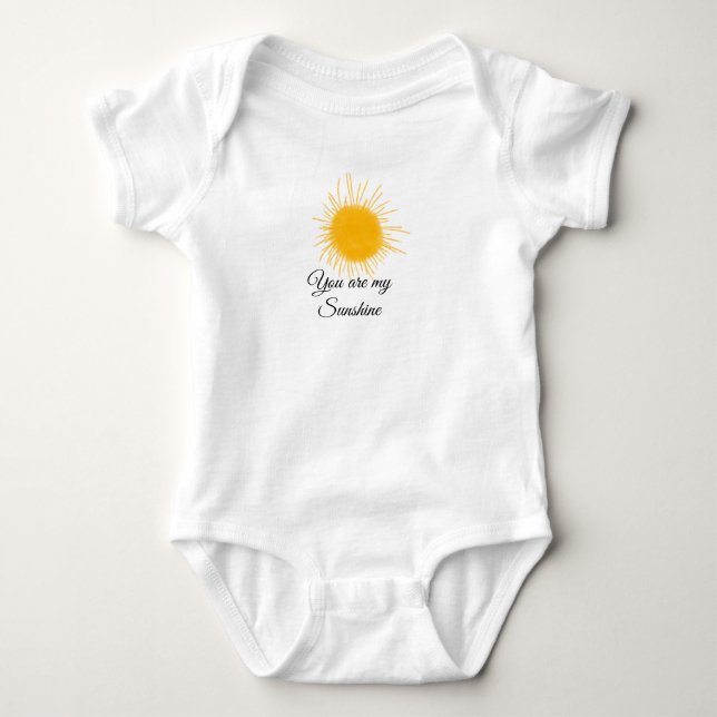 Du bist meine sonnengelbe orange Sonnenstrahlen hi Baby Strampler (Vorderseite)