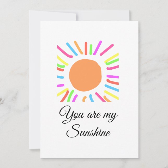 Du bist meine sonnengelbe orange Sonnenstrahlen hi Einladung (Vorderseite)