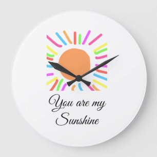 Du bist meine sonnengelbe orange Sonnenstrahlen hi Große Wanduhr