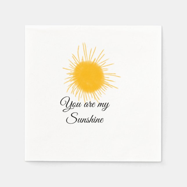Du bist meine sonnengelbe orange Sonnenstrahlen hi Serviette (Vorderseite)