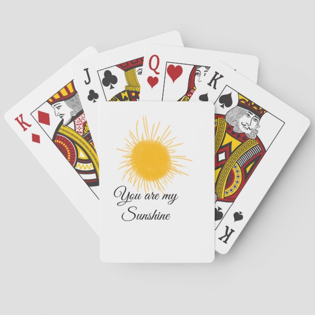 Du bist meine sonnengelbe orange Sonnenstrahlen hi Spielkarten (Rückseite)