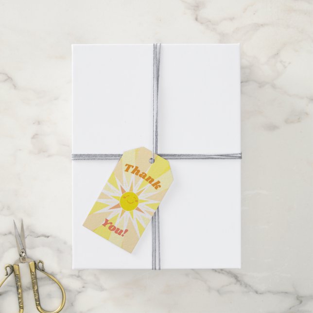 Du bist meine Sonnenschein Baby-Dusche Danke Geschenkanhänger (Mit Garn)