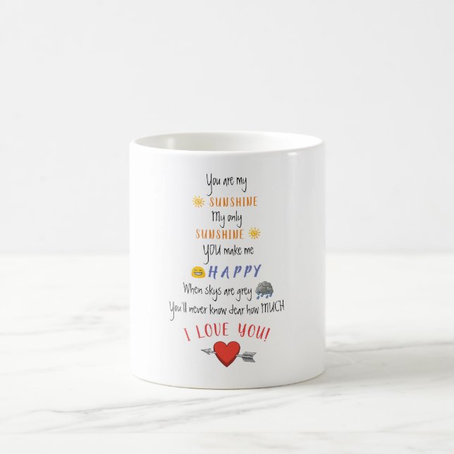 Du bist meine Sonnenschein-Tasse Kaffeetasse (Mittel)