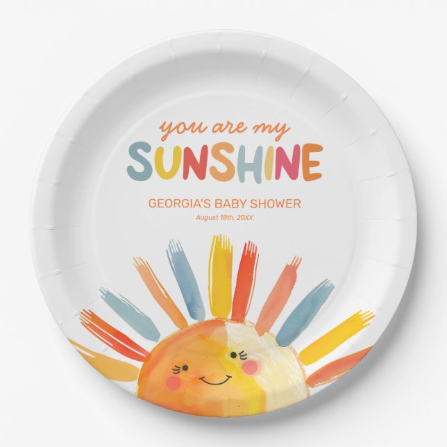 Du bist meine Sonnenschutzdusche Pappteller (Vorderseite)