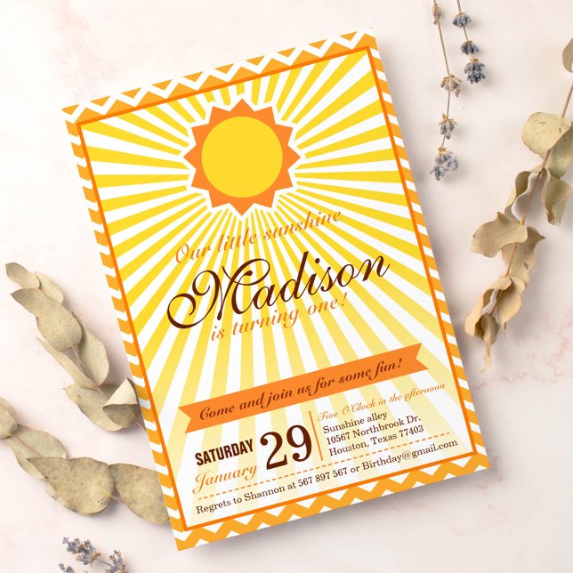 Du bist meine Sunshine Birthday Party Einladung (Von Creator hochgeladen)