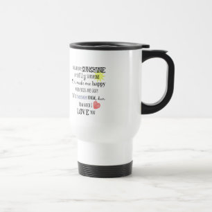 Du bist meine Sunshine Word Art Typografie Reisebecher