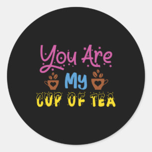 Du bist meine Tasse Tea Valentine Runder Aufkleber