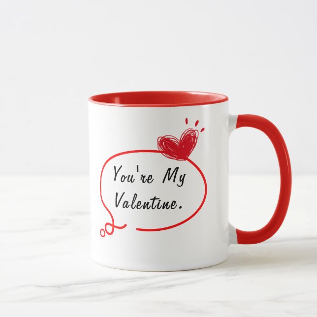 Du bist meine Valentine Individuelle Name Tasse fü (Rechts)