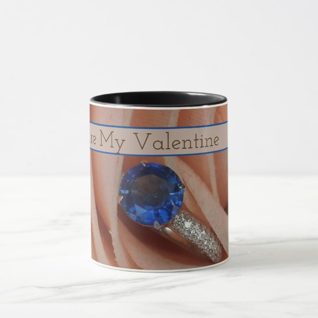 Du bist meine Valentine Sapphire Ring Coffee Tasse (Zentrum)
