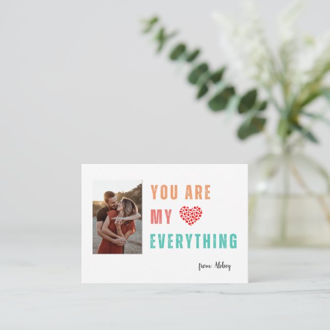 Du bist meine Valentinenkarte. Mitteilungskarte (Stehend Vorderseite)