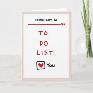 Du bist meine Valentinstag-To-Do-Liste Karte