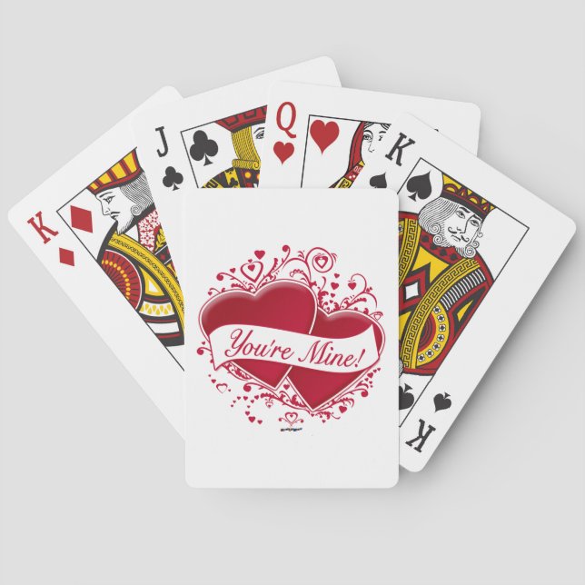Du bist meins! Rote Herzen Spielkarten (Rückseite)