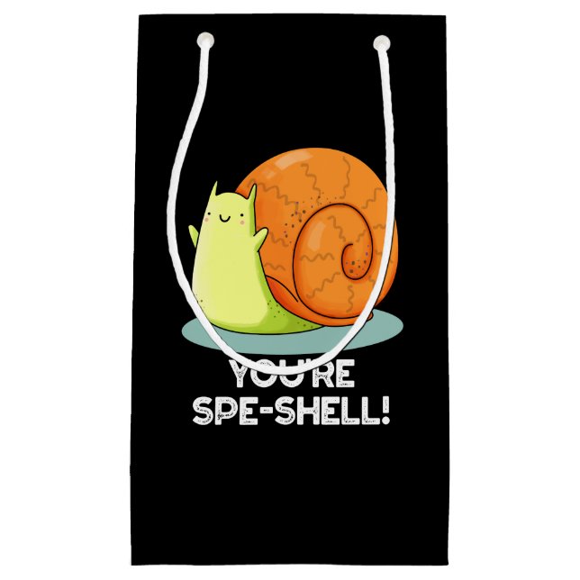 Du bist Muschel Funny Snail Pun Dark BG Kleine Geschenktüte (Vorderseite)