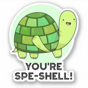 Du bist Muschel Funny Tortoise Pun Aufkleber