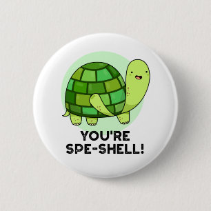 Du bist Muschel Funny Tortoise Pun Button