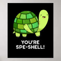 Du bist Muschel Funny Tortoise Pun Dark BG
