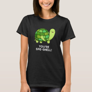 Du bist Muschel Funny Tortoise Pun Dark BG T-Shirt