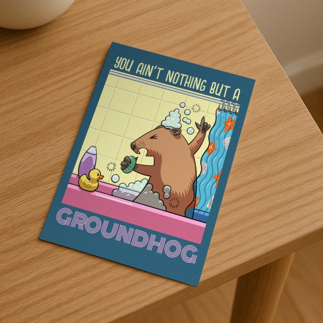 Du bist nicht nur ein Groundhog, der Marmot singt Postkarte (Von Creator hochgeladen)