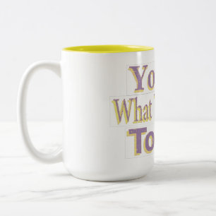 "Du bist!" Niedliches Design. Jetzt kaufen Zweifarbige Tasse